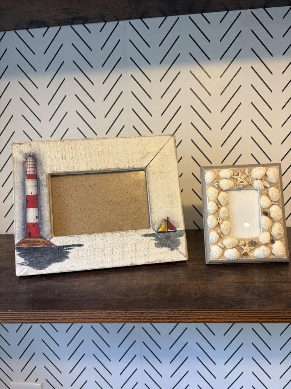 Coastal Beach House Picture Frame Set Nautical Lighthouse Shells Airbnb Decor